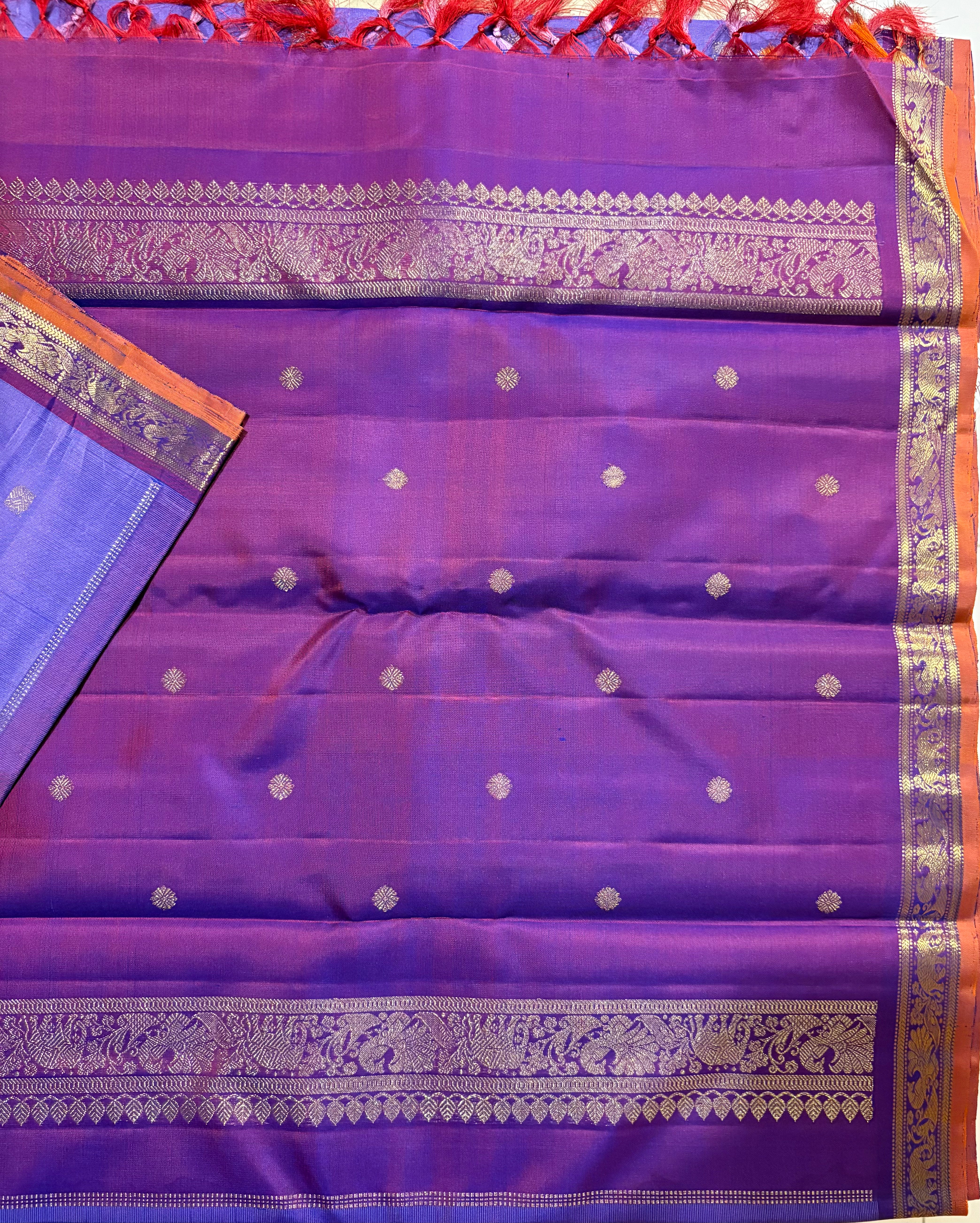 Lavender Kanjivaram Silk Saree with Small Purple Border- RK0550