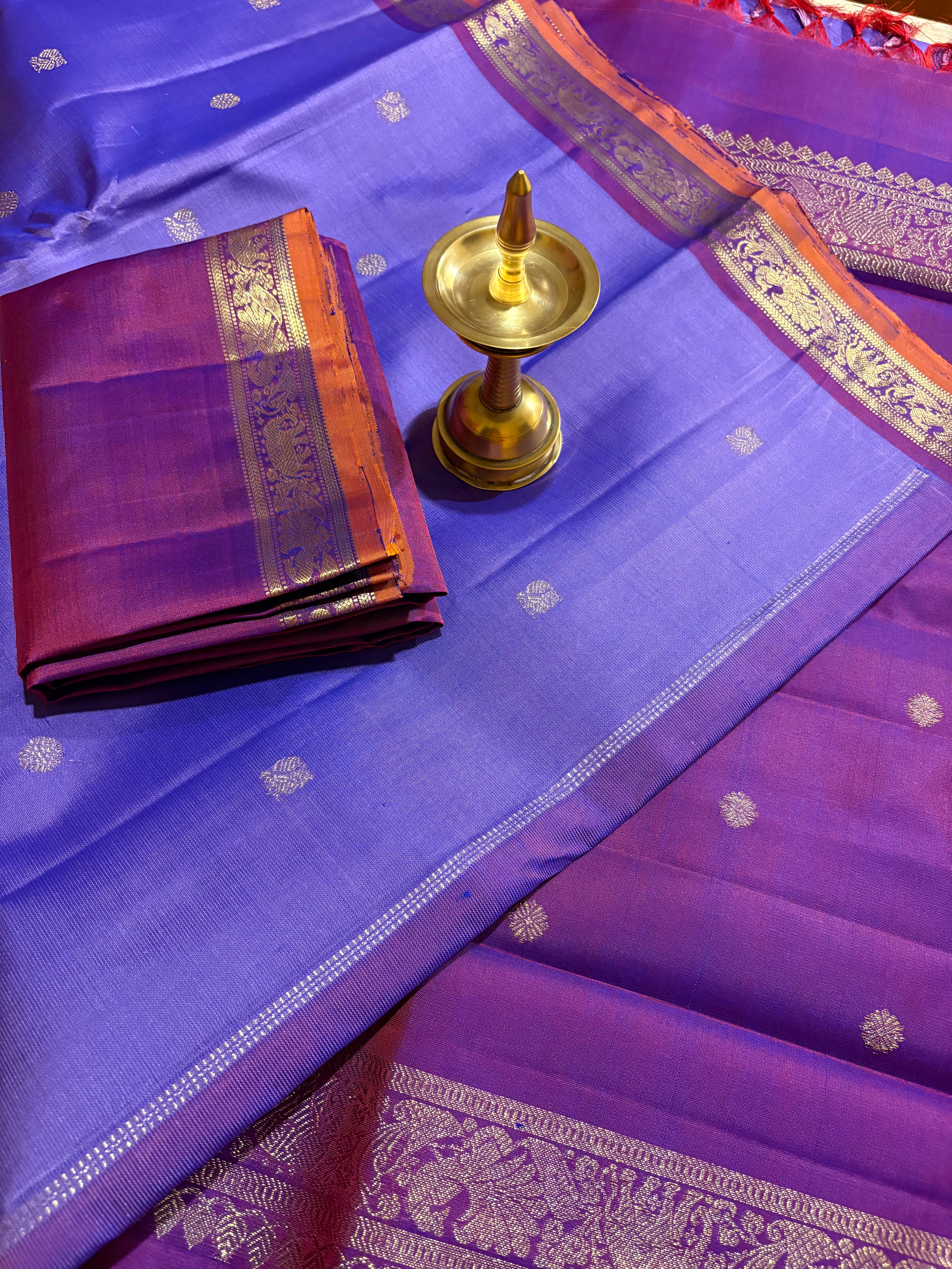 Lavender Kanjivaram Silk Saree with Small Purple Border- RK0550