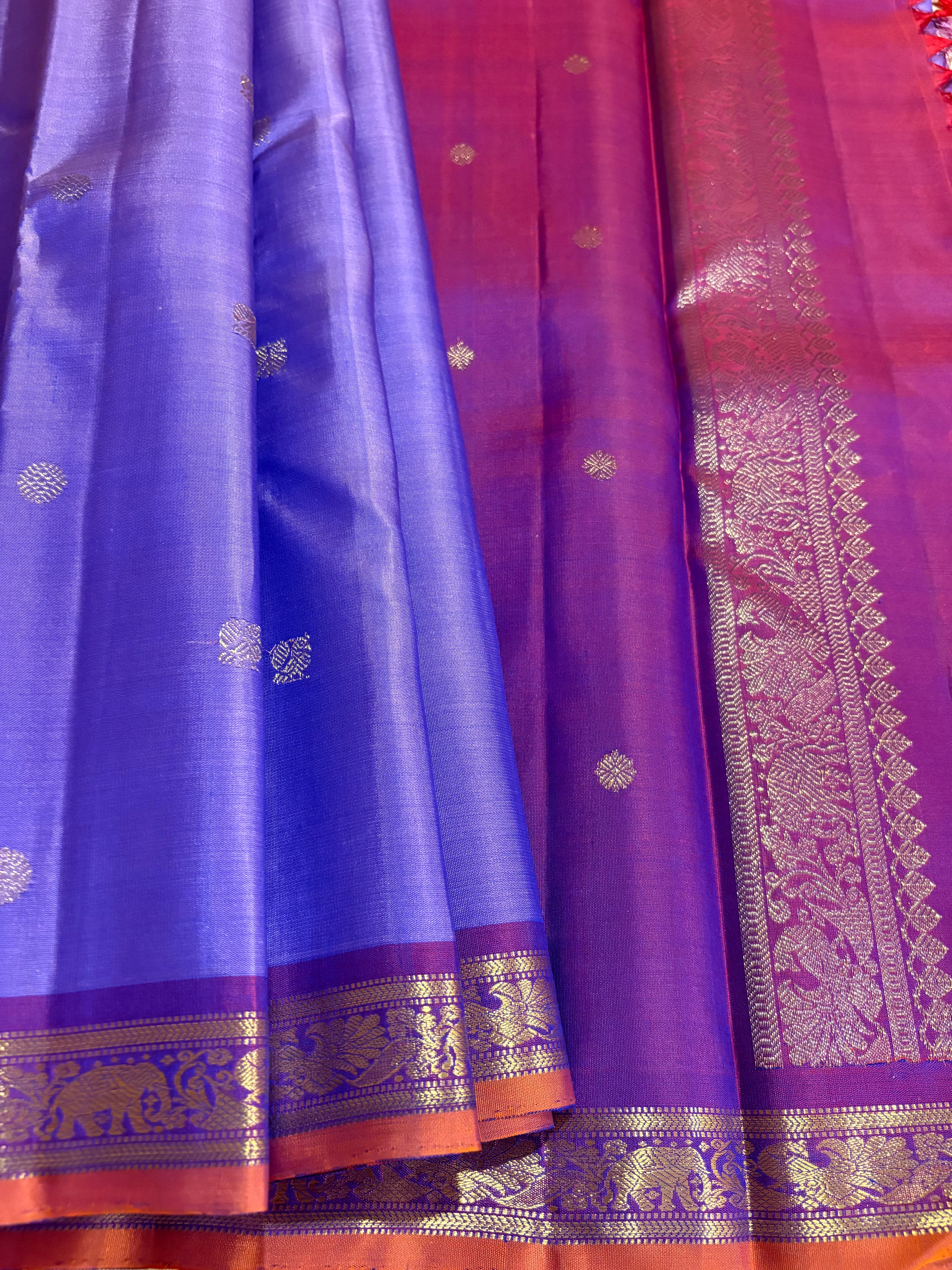 Lavender Kanjivaram Silk Saree with Small Purple Border- RK0550