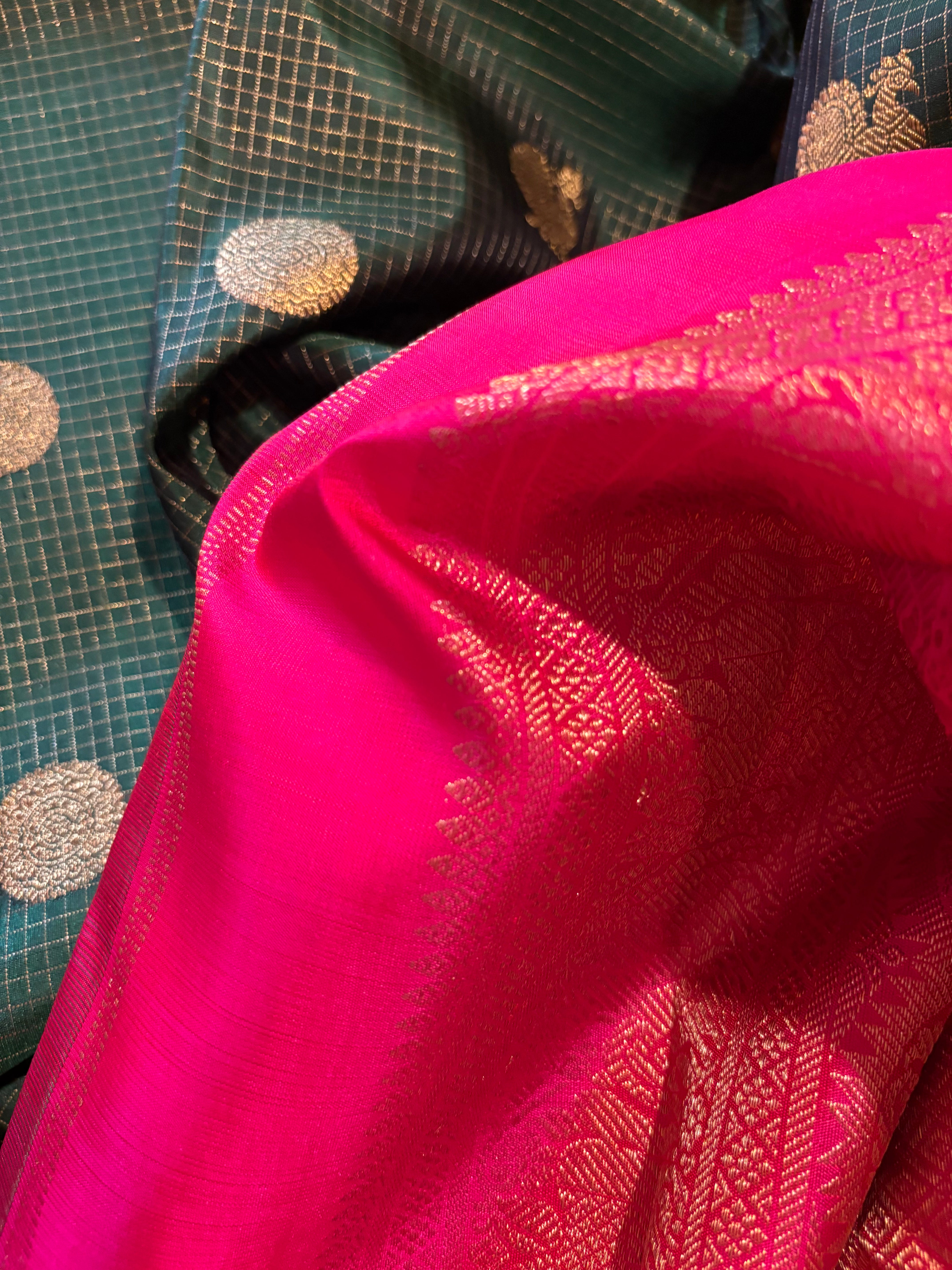 Karum Pachchai Borderless Kanjivaram Silk Saree with Zari kattam - RK0339