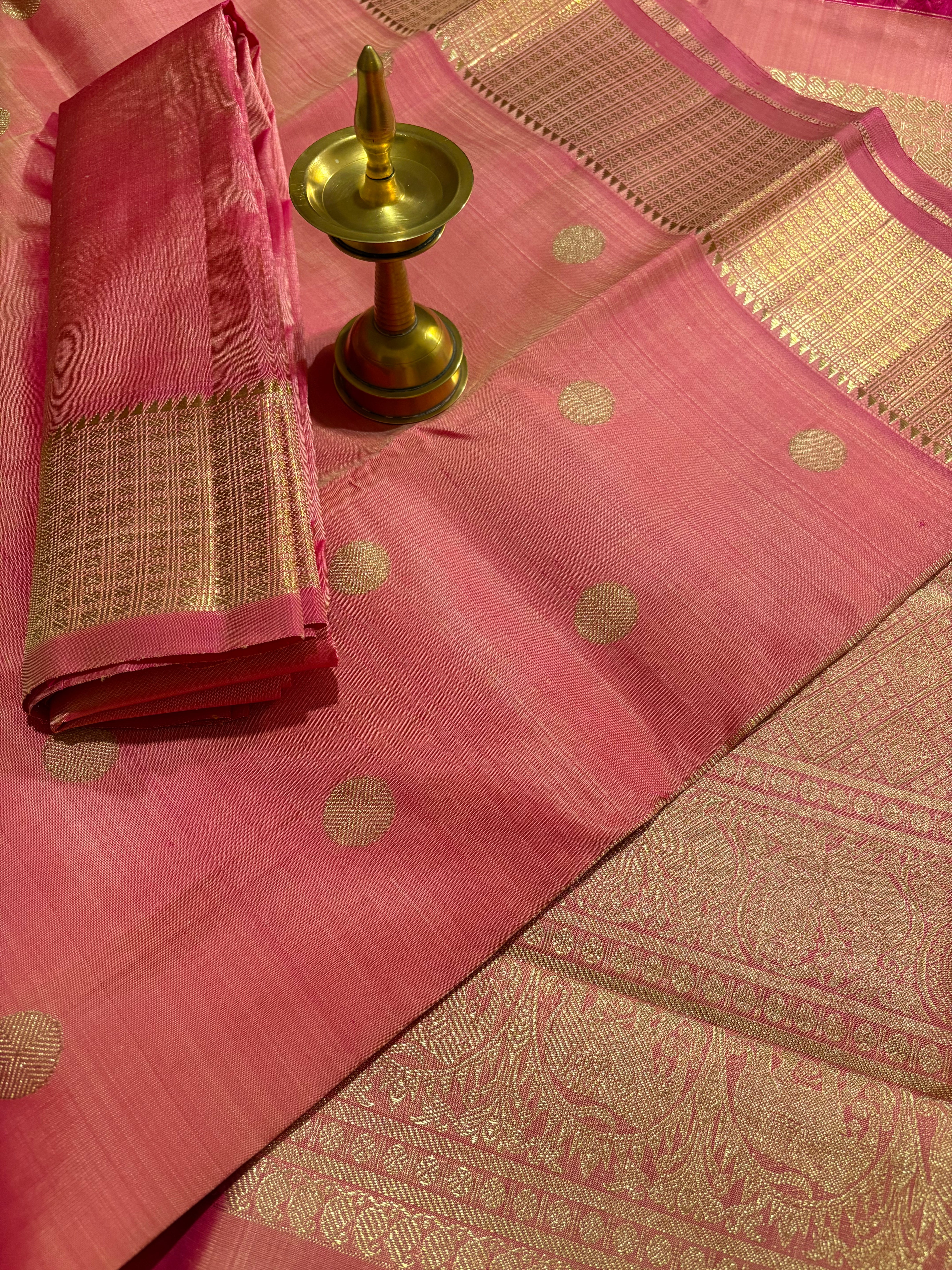 Kanagambaram monotone Handloom kanjivaram silks - RK0168