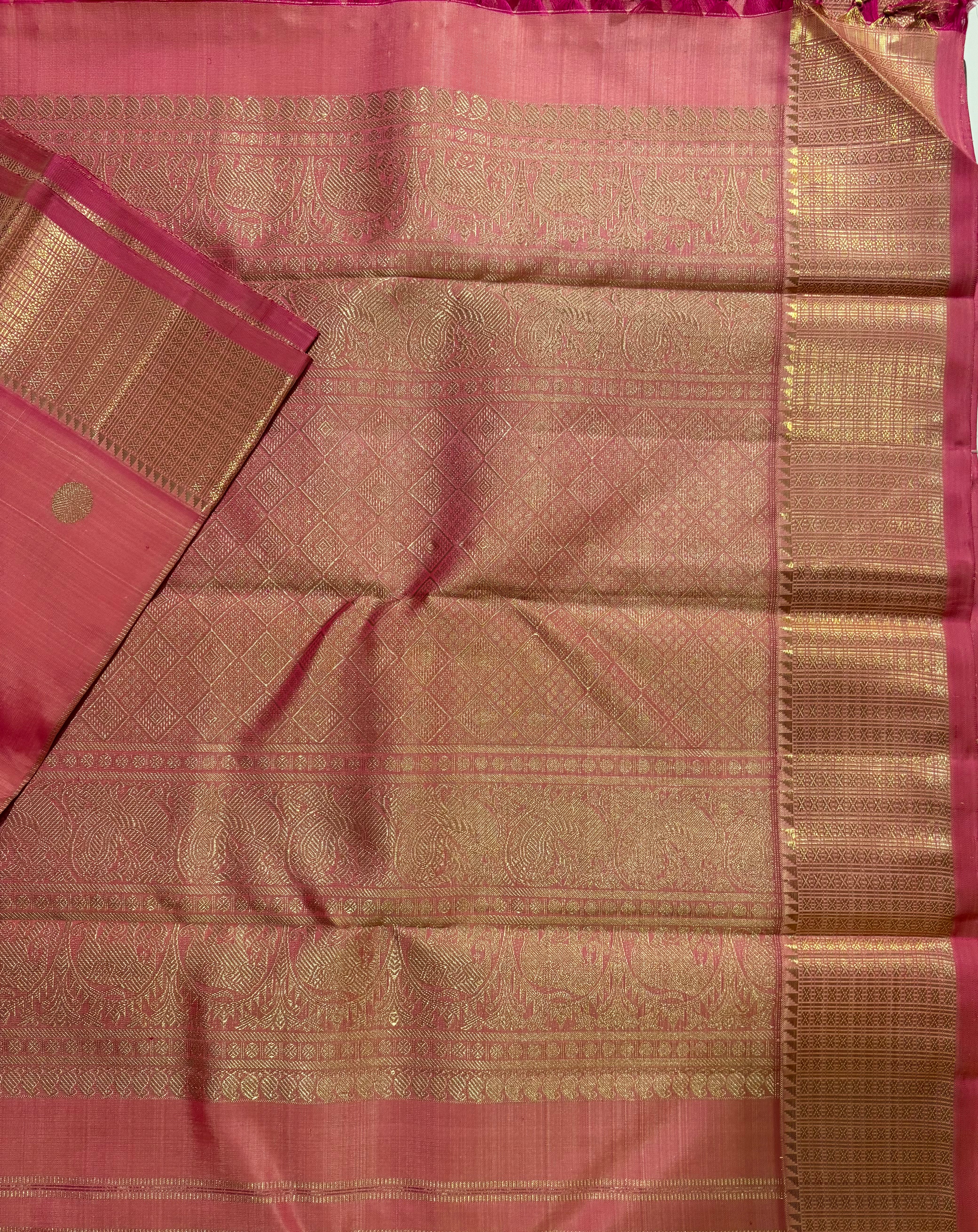 Kanagambaram monotone Handloom kanjivaram silks - RK0168