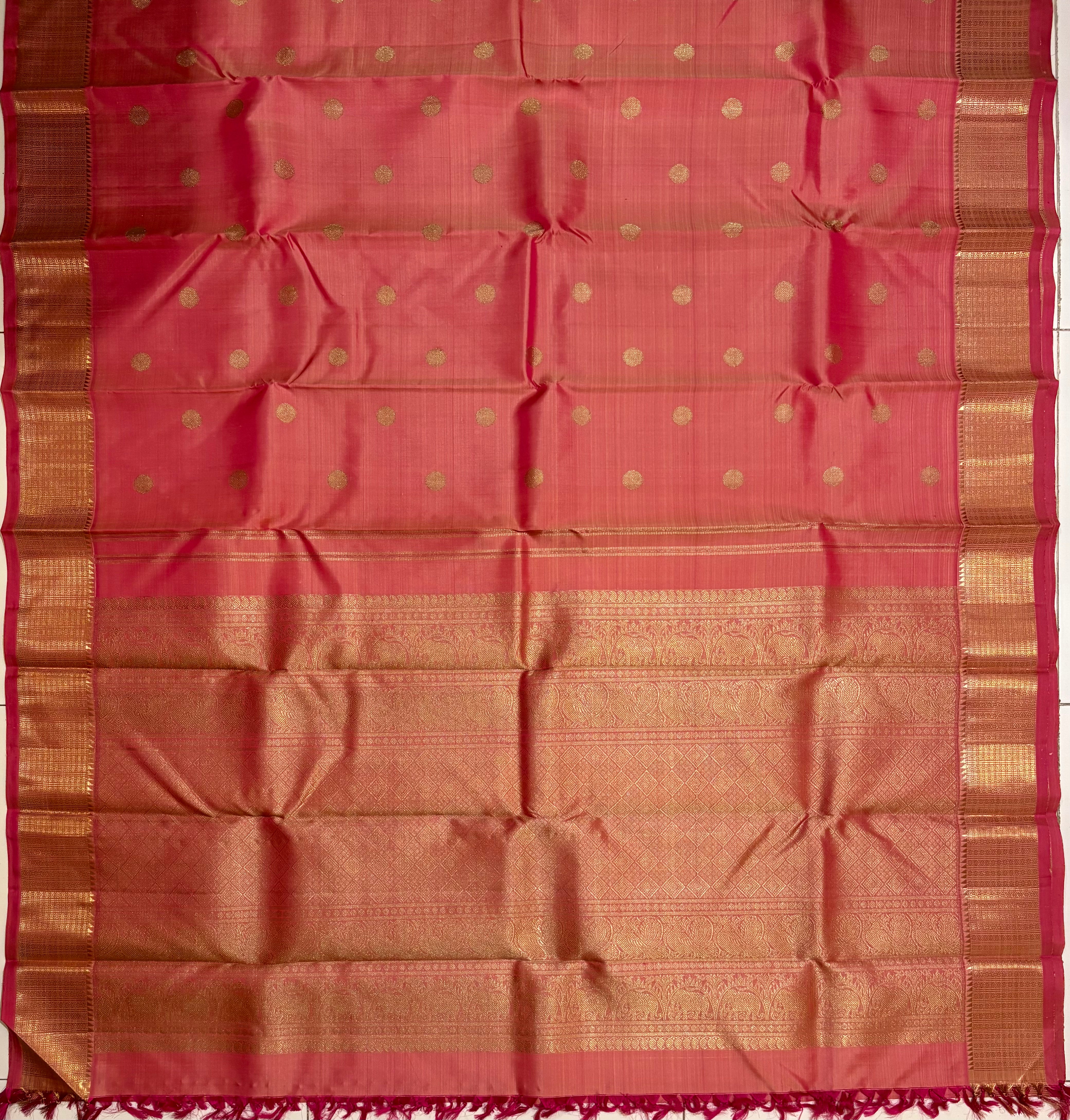 Kanagambaram monotone Handloom kanjivaram silks - RK0168