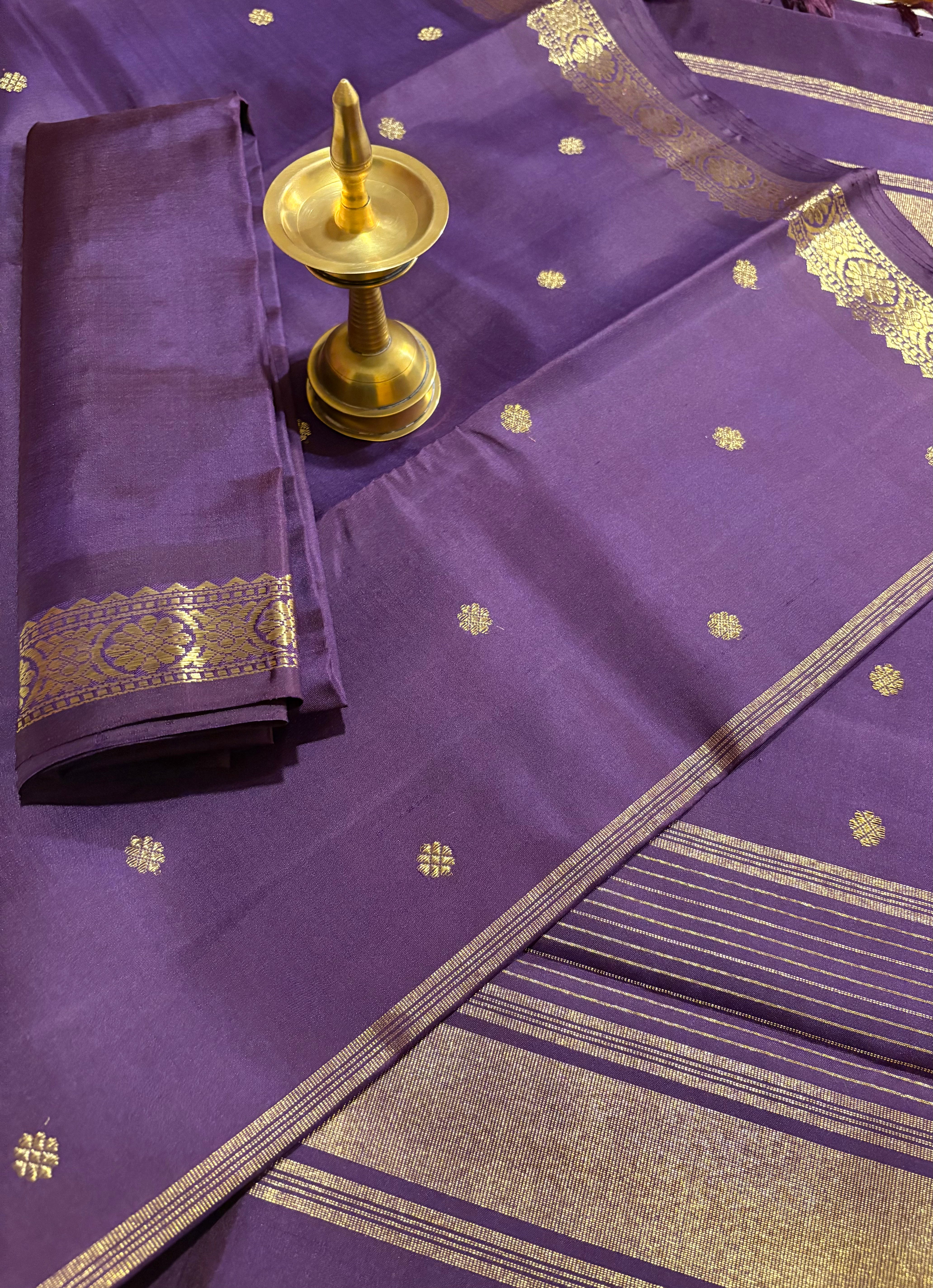 Naghapazha colour monotone Handloom kanjivaram Silk Saree - RK0455