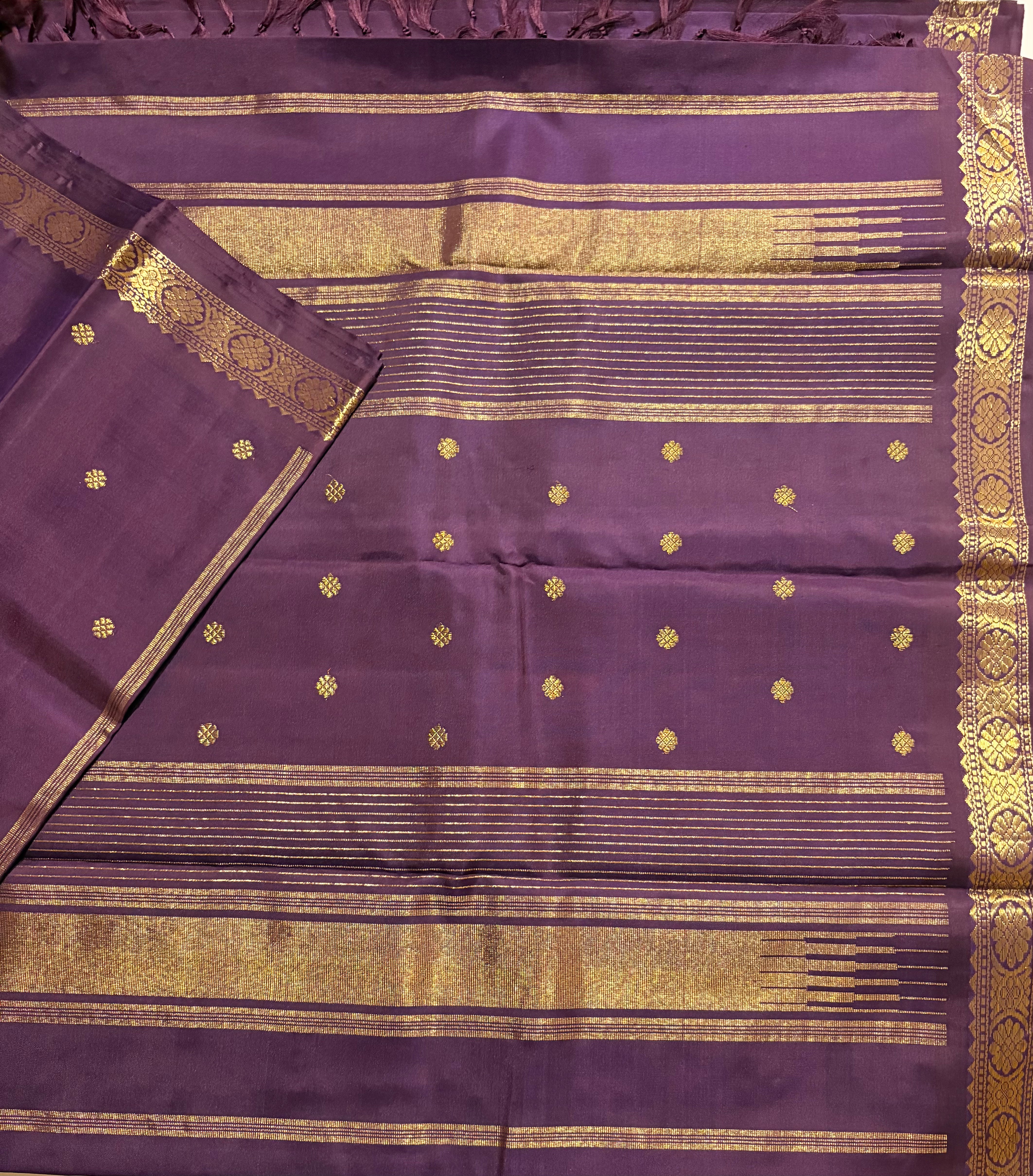 Naghapazha colour monotone Handloom kanjivaram Silk Saree - RK0455