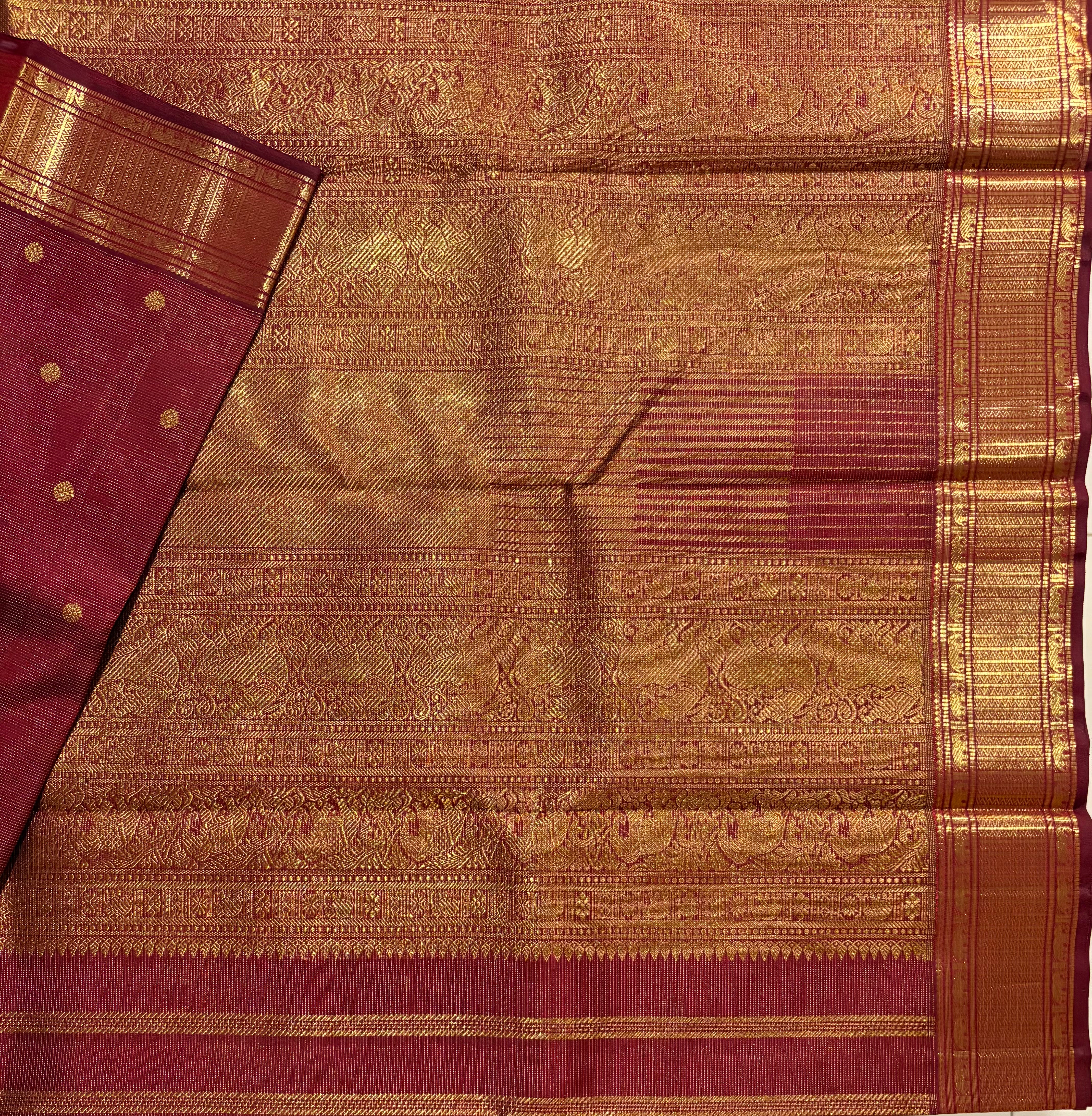 Paaku monotone Vaira Oosi Handloom Kanjivaram Silk Saree - RK0215
