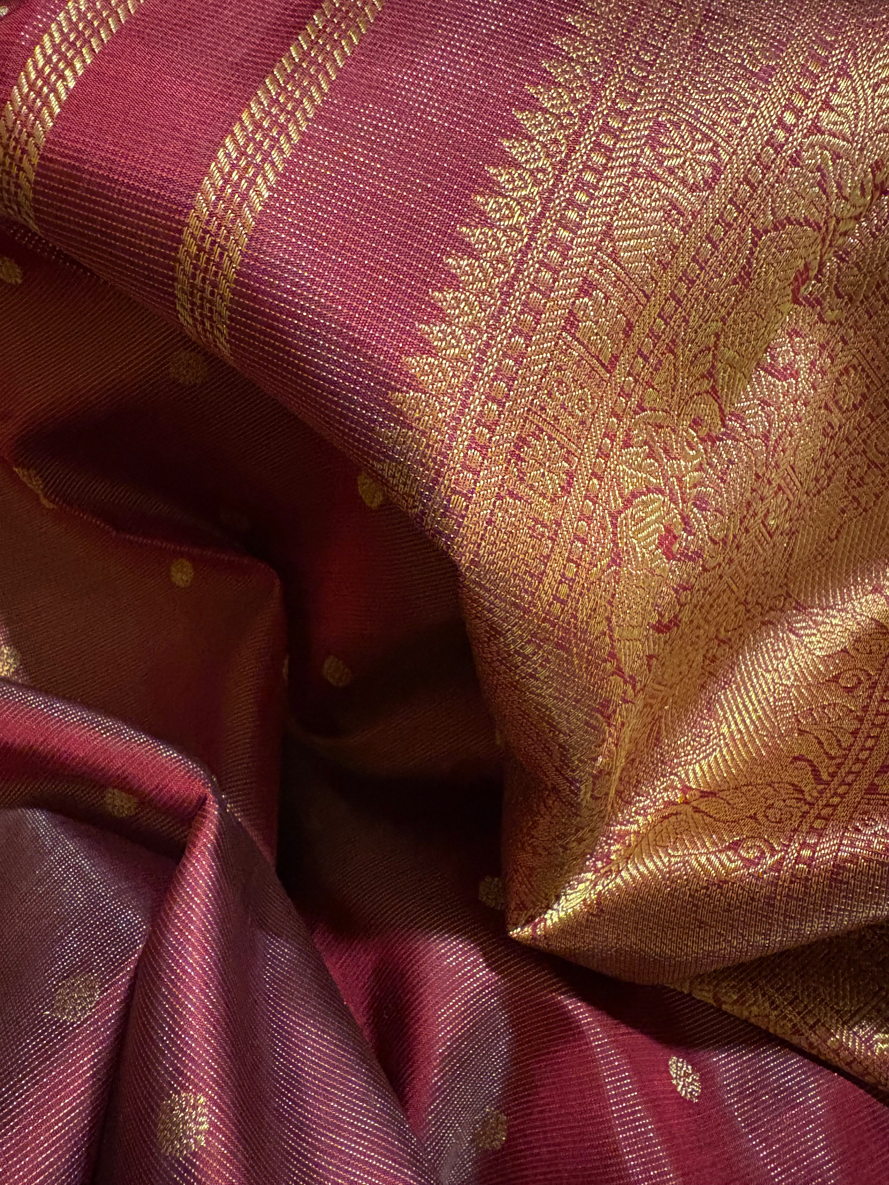 Paaku monotone Vaira Oosi Handloom Kanjivaram Silk Saree - RK0215