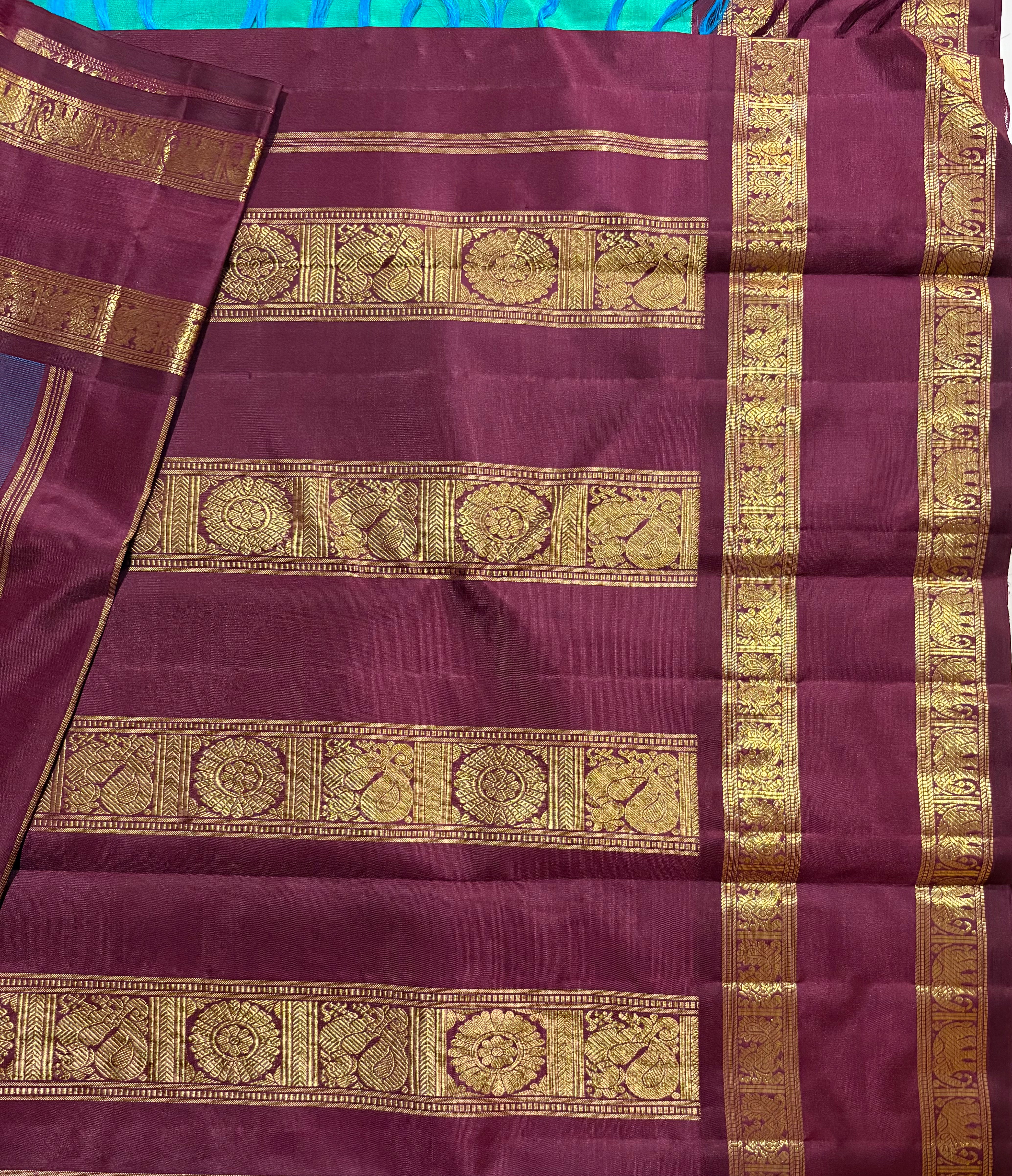 Rexona Green Korvai Handloom Kanjivaram with Paaku Border - RK0511