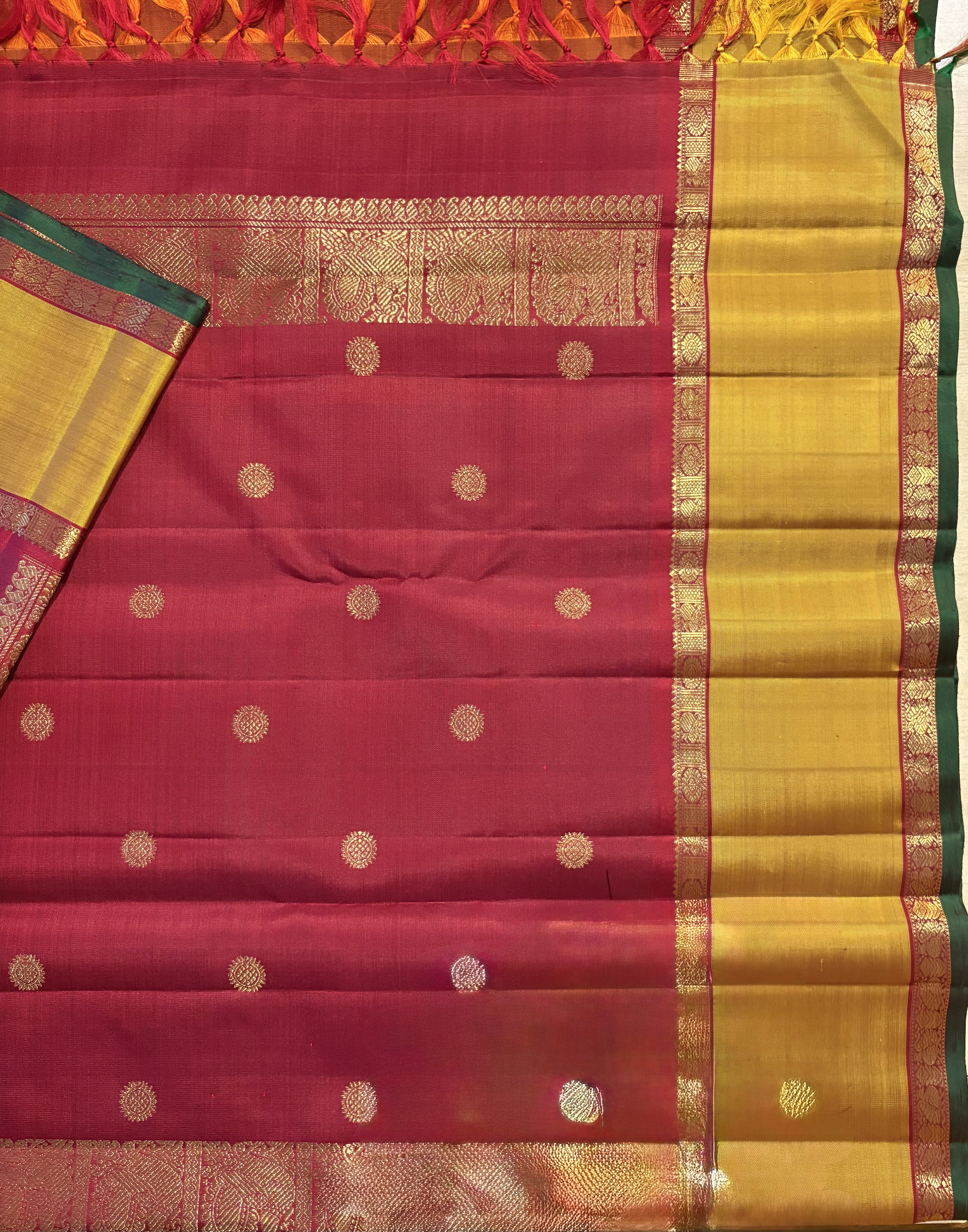 Vintage Rust Kanjivaram Silk Saree with Arakku Border - RK0743