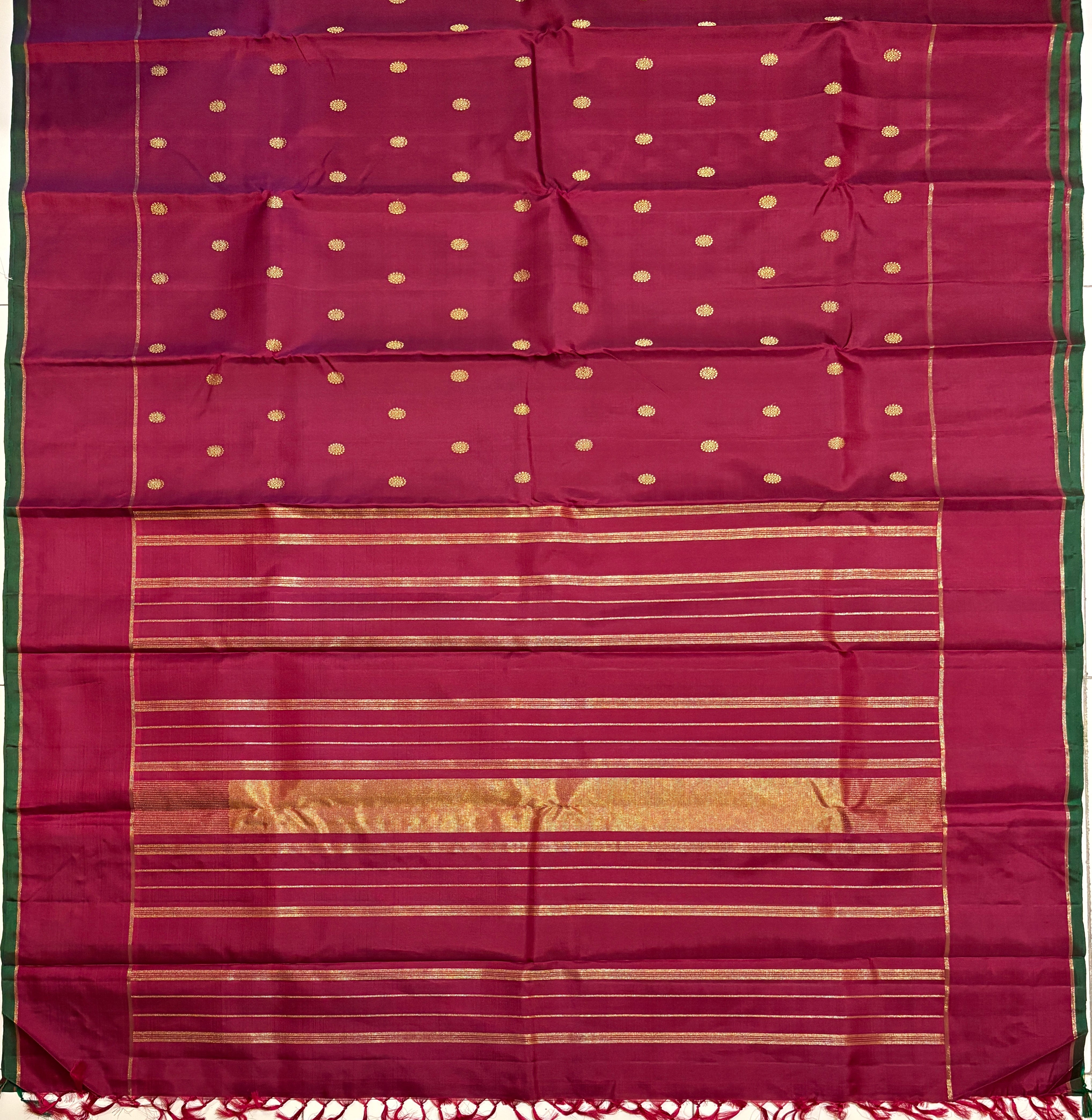 Beetle-nut Arakku Monotone kanjivaram with Bodikarai borders - RK0699