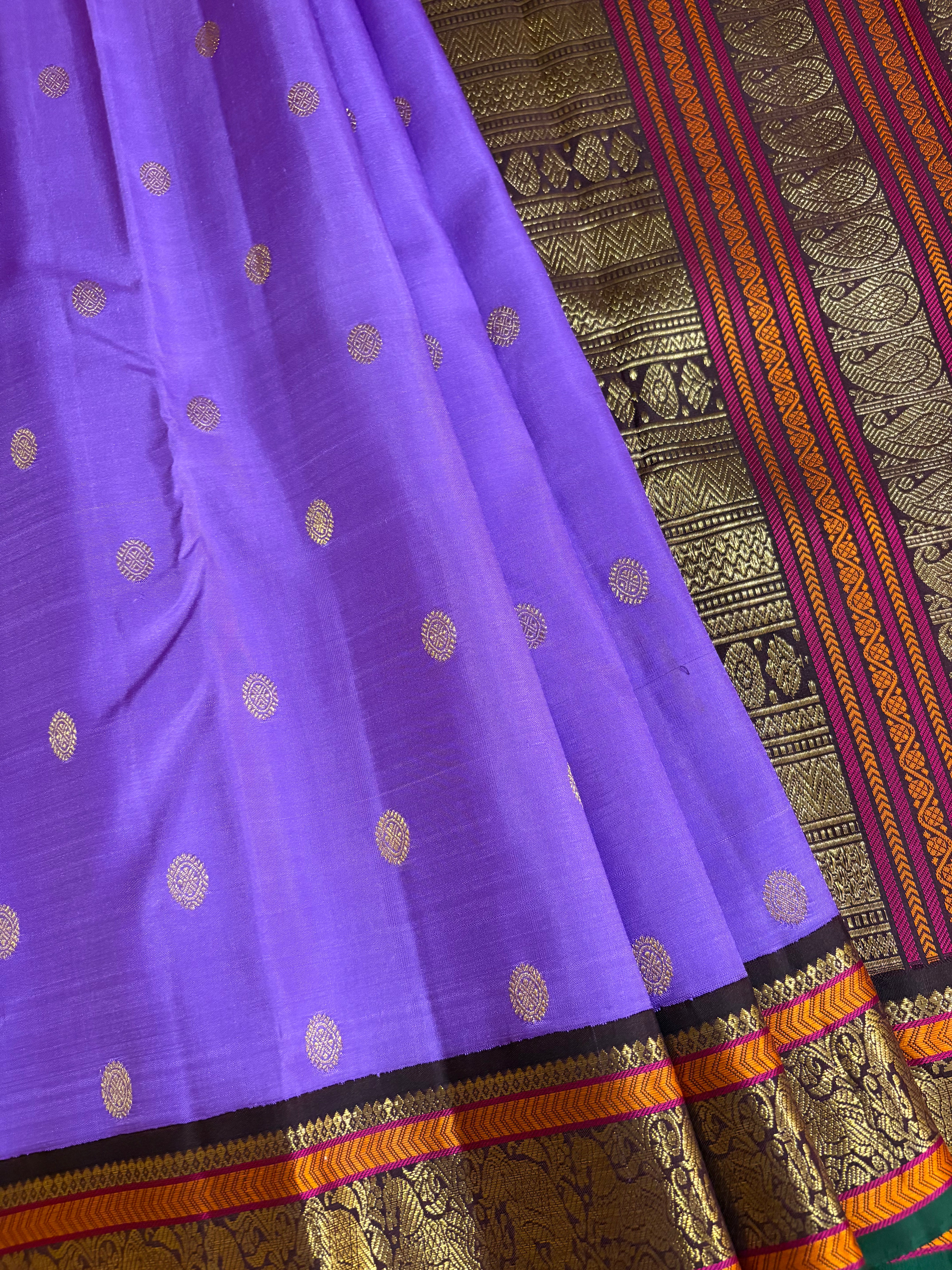 December Poo Korvai Kanjivaram Handloom Silk Saree with Kanchana Border - RK0530