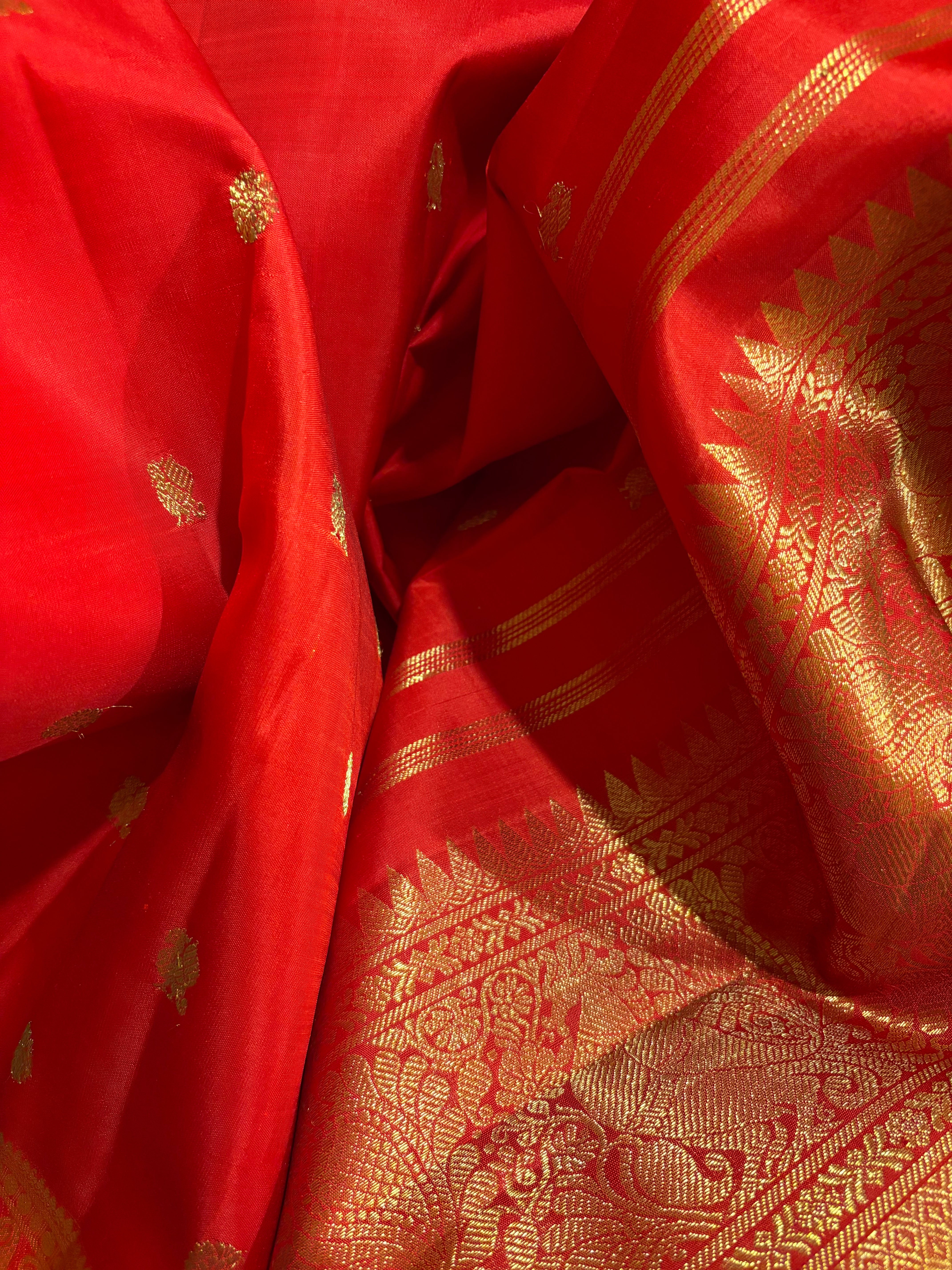 Red Monotone Kanjivaram Silk Saree RK0553