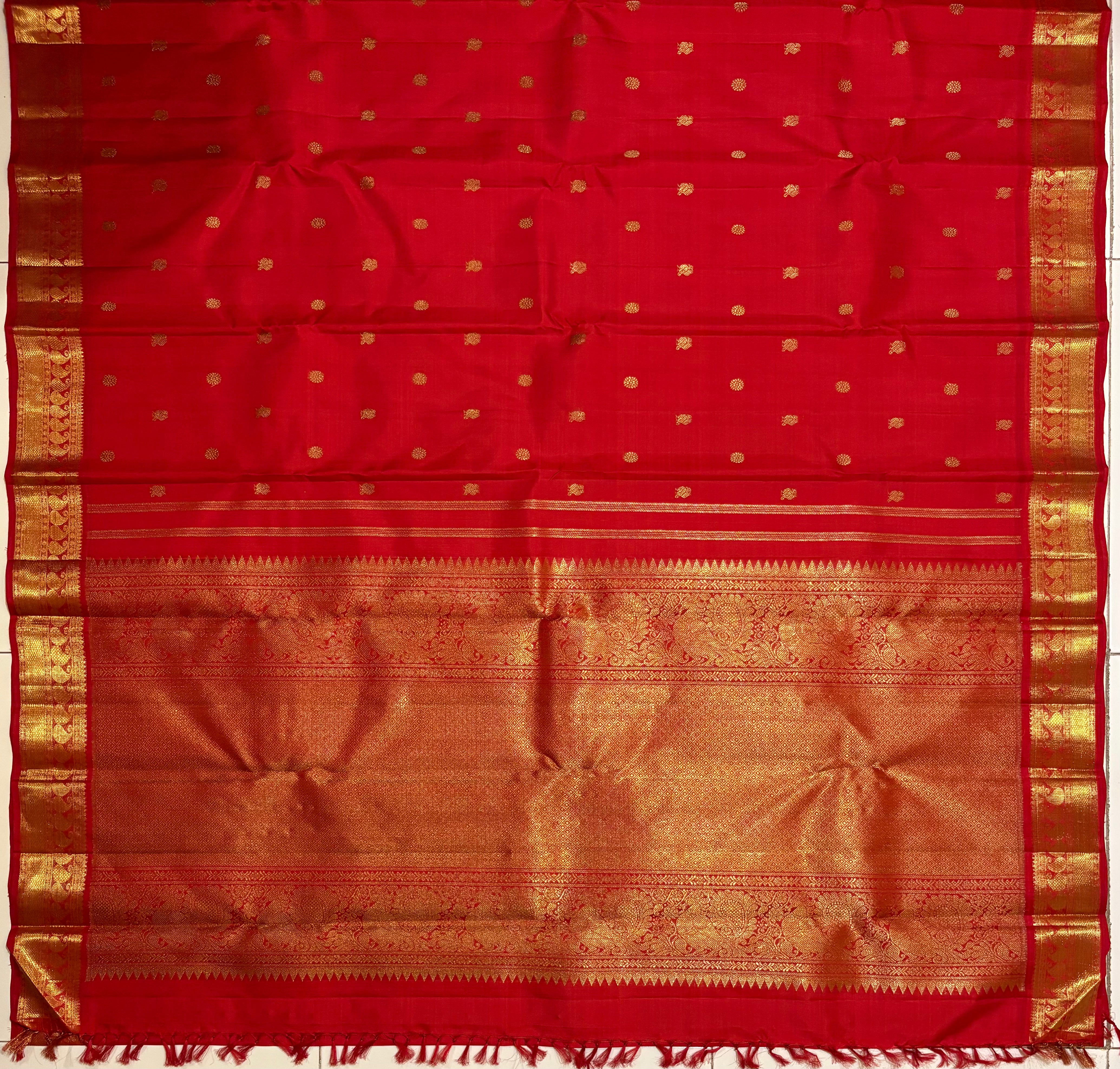 Red Monotone Kanjivaram Silk Saree RK0553