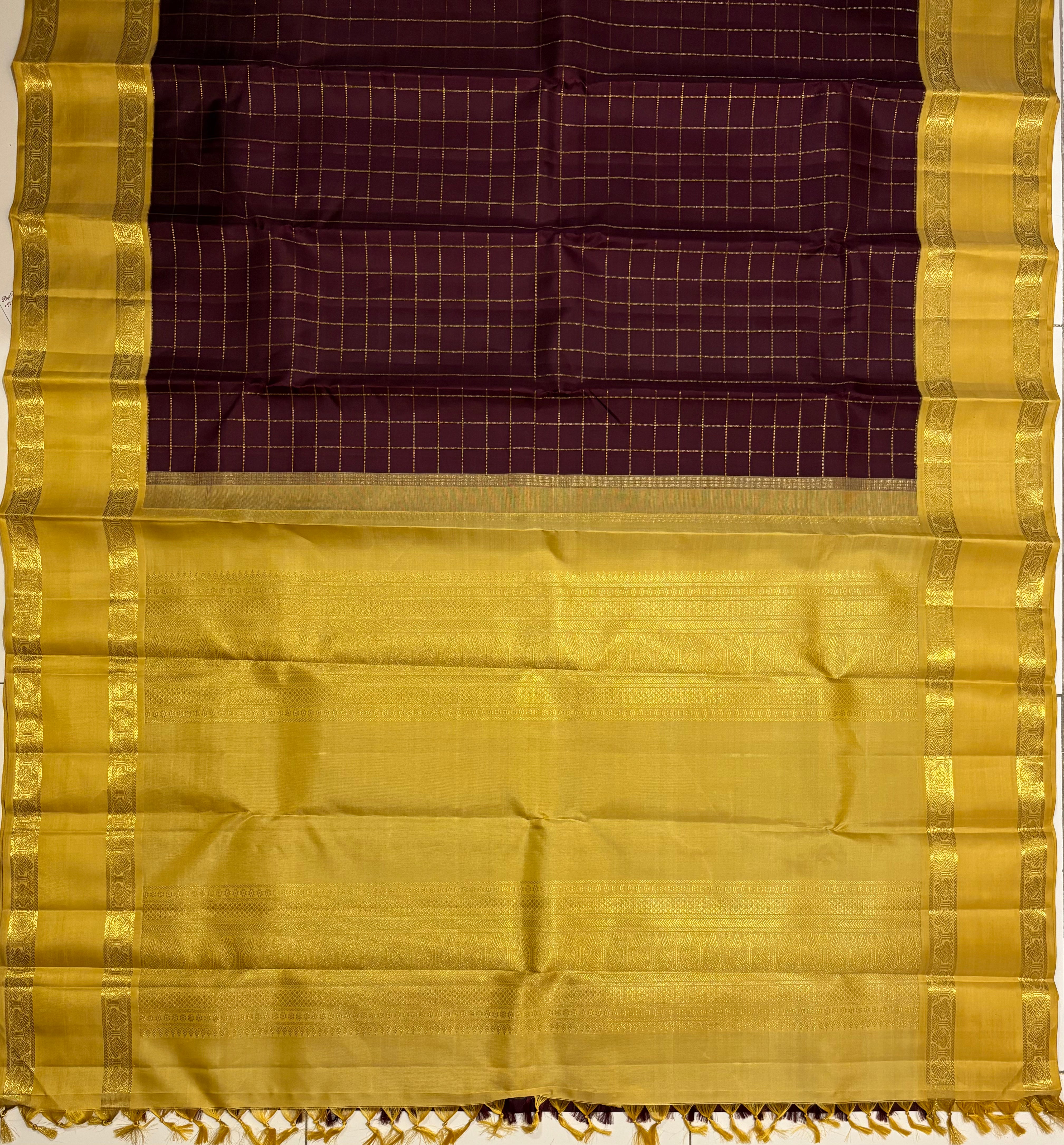 Paaku colour Korvai Kanjivaram Silk Saree with Chandanam Border RK0496