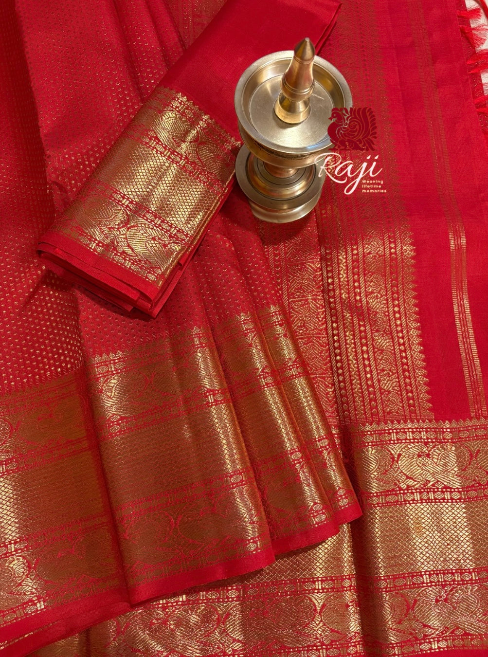 Ravishing Red LakshaDeepam monotone Kanjivaram - RK0613