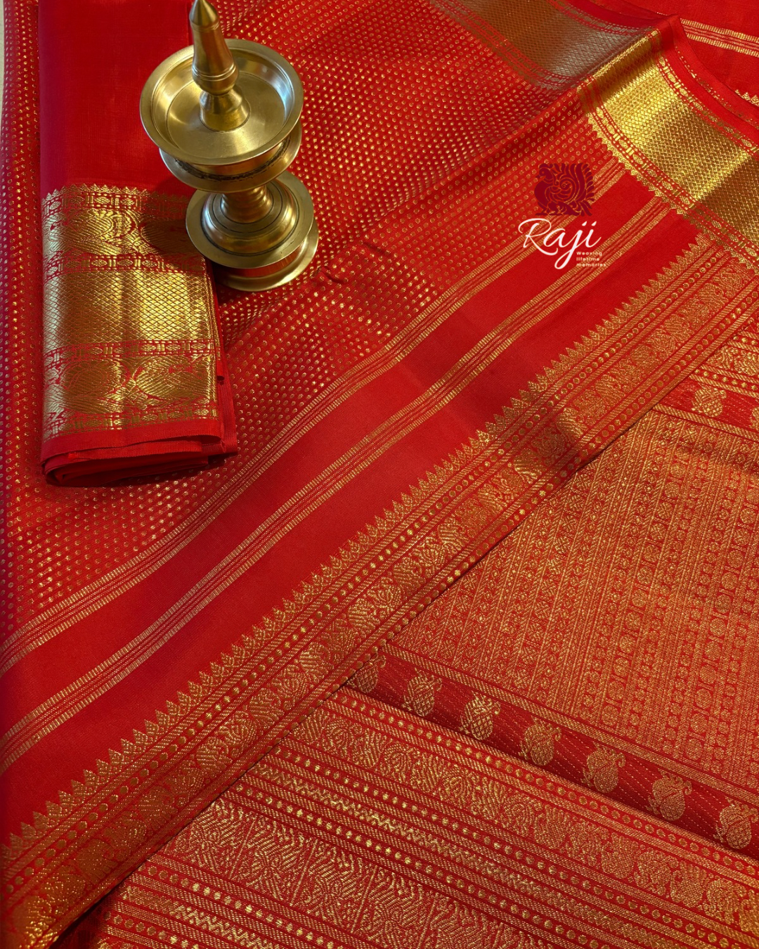 Ravishing Red LakshaDeepam monotone Kanjivaram - RK0613