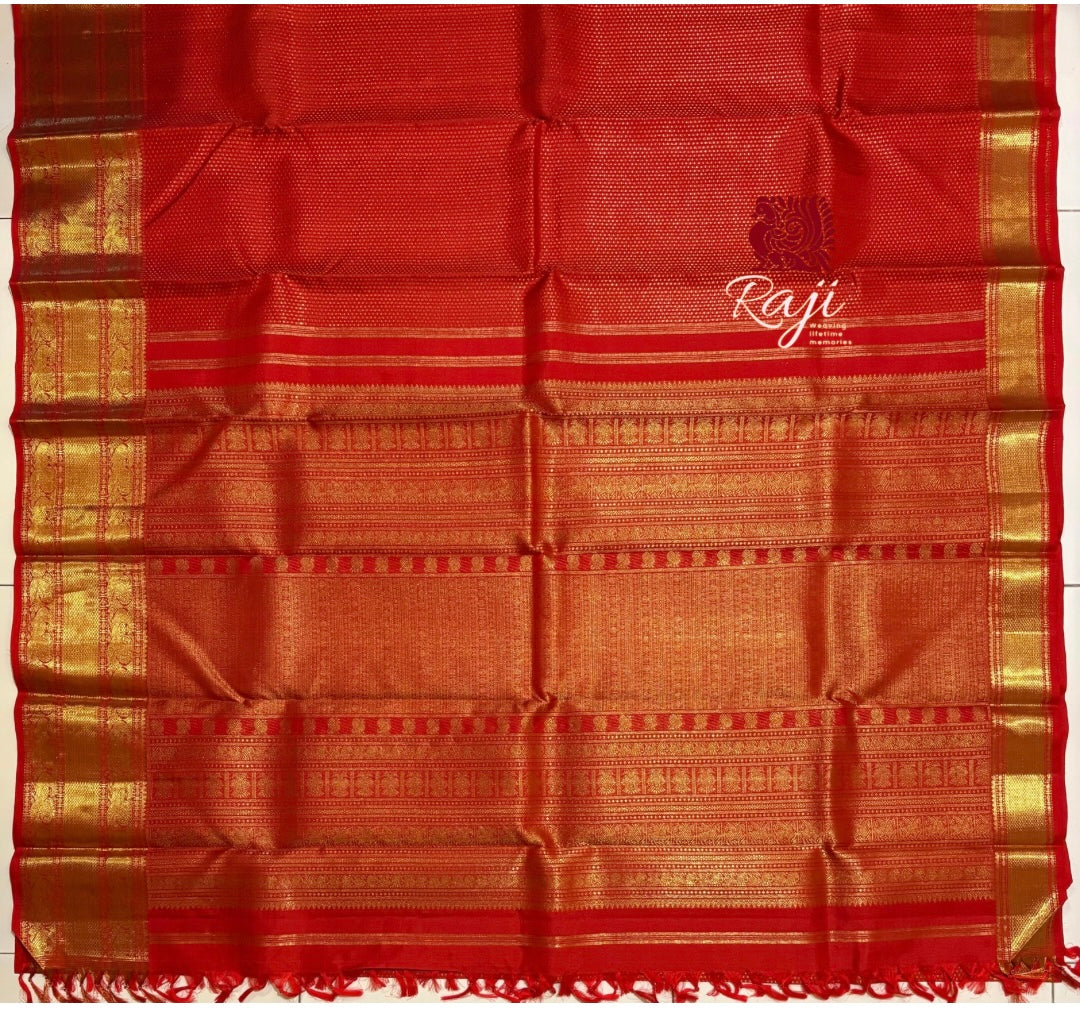 Ravishing Red LakshaDeepam monotone Kanjivaram - RK0613